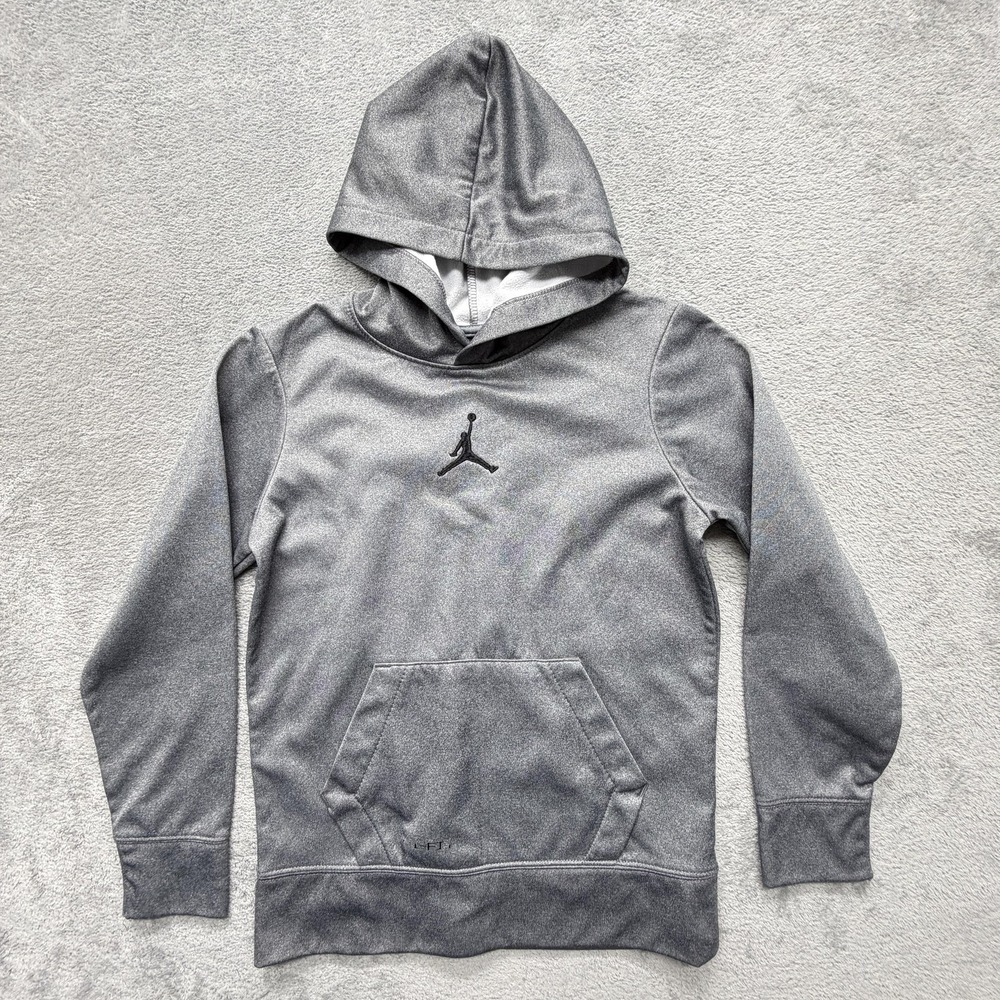 Jordan Hoodie Boys M 10-12yr Gray Pullover Fleece Jumpman Logo Basketball Casual